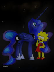 Size: 1200x1600 | Tagged: safe, artist:nadvgia, princess luna, g4, crossover, lisa simpson, the cosmos, trade, tumblr