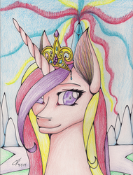 Size: 1699x2236 | Tagged: safe, artist:rmcas125, princess cadance, g4, female, solo, traditional art