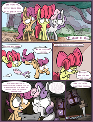 Size: 1235x1625 | Tagged: safe, artist:slitherpon, apple bloom, scootaloo, sweetie belle, moody mark crusaders, g4, alternate universe, comic, cutie mark crusaders