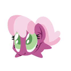 Size: 700x700 | Tagged: safe, artist:hoverrover, cheerilee, earth pony, pony, g4, chibi, female, hooves, lineless, mare, simple background, smiling, solo, transparent background
