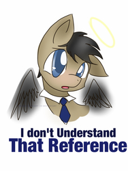 Size: 768x1024 | Tagged: safe, artist:bloby-does-art, pony, castiel, ponified, solo, supernatural