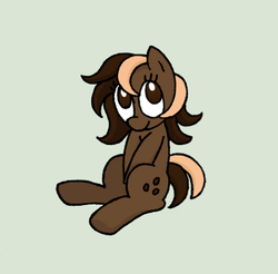 Size: 400x393 | Tagged: safe, artist:manulis, oc, oc only, coffee pony, earth pony, pony, female, looking at you, looking up, mare, simple background, sitting, smiling, solo