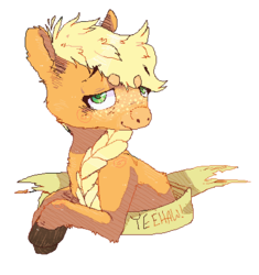 Size: 415x441 | Tagged: safe, artist:trimmien, applejack, g4, female, solo, yeehaw