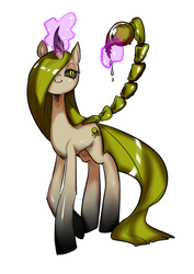 Size: 700x990 | Tagged: safe, artist:nitronic, oc, oc only, augmented tail, poison, simple background, snake eyes, solo