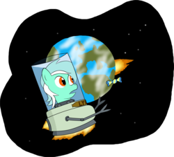 Size: 7094x6438 | Tagged: safe, artist:emper24, lyra heartstrings, pony, g4, absurd resolution, disembodied head, female, futurama, head in a jar, male, solo, space