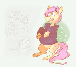 Size: 566x500 | Tagged: safe, artist:batlover800, fluttershy, g4, alternate hairstyle, clothes, female, hoodie, short hair, short mane, solo, sweatshirt