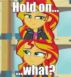 Size: 500x544 | Tagged: safe, screencap, sunset shimmer, equestria girls, g4, my little pony equestria girls: rainbow rocks, caption, female, solo, sunset cynic