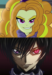 Size: 760x1080 | Tagged: safe, edit, edited screencap, screencap, adagio dazzle, equestria girls, g4, my little pony equestria girls: rainbow rocks, code geass, comparison, evil smile