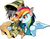Size: 853x657 | Tagged: safe, artist:re_ghotion, daring do, rainbow dash, g4, open mouth, simple background, white background
