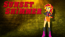 Size: 1920x1080 | Tagged: safe, artist:mewtwo-ex, artist:nero-inferno, sunset shimmer, equestria girls, g4, glowing, solo, vector, wallpaper
