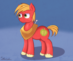 Size: 3685x3116 | Tagged: safe, artist:spenws, big macintosh, earth pony, pony, g4, high res, horse collar, male, solo, stallion, younger