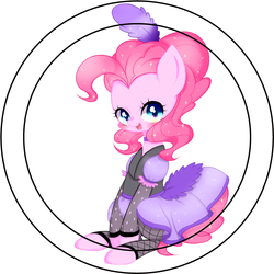 Size: 916x916 | Tagged: safe, artist:yuzuko, pinkie pie, earth pony, pony, g4, over a barrel, alternate hairstyle, clothes, cute, diapinkes, dress, female, open mouth, saloon pinkie, solo