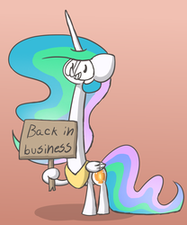 Size: 1064x1280 | Tagged: safe, artist:switchy, princess celestia, ask celestia stuff, g4, female, sign, solo