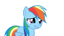 Size: 1280x717 | Tagged: safe, artist:stockingstreams, rainbow dash, g4, rainbow falls, female, gritted teeth, raspberry noise, simple background, smiling, solo, transparent background, vector