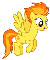 Size: 4005x4720 | Tagged: safe, artist:cultleaderfluttershy, spitfire, pegasus, pony, g4, absurd resolution, female, flying, happy, show accurate, simple background, smiling, solo, transparent background, vector