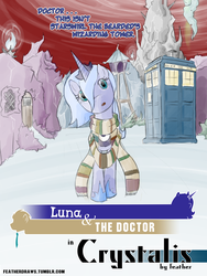 Size: 1056x1408 | Tagged: safe, artist:feather, princess luna, g4, clothes, female, s1 luna, scarf, solo, tardis, tumblr