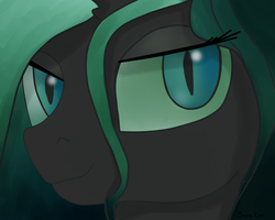 Size: 1024x819 | Tagged: safe, artist:pinkamenascratch, queen chrysalis, changeling, changeling queen, g4, close-up, female, portrait, solo