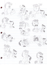 Size: 2379x3287 | Tagged: safe, artist:crazynutbob, cheese sandwich, oc, oc:tomato sandwich, g4, :o, :p, :t, annoyed, baby, boop, brothers, colt, crib, crying, cute, derp, eyes closed, floppy ears, foal, frown, high res, hug, male, mouth hold, nom, nose wrinkle, on back, open mouth, party horn, pointing, prone, raised hoof, raised leg, scared, sketch dump, sleeping, smiling, stomping, tail pull, toddler, tongue out, unamused, wavy mouth, wide eyes, younger