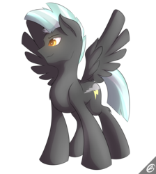 Size: 1800x2013 | Tagged: safe, artist:capseys, thunderlane, pegasus, pony, g4, male, simple background, solo, spread wings, stallion, transparent background
