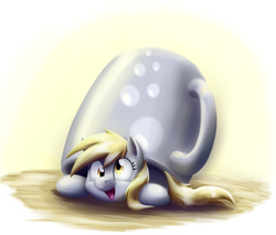 Size: 4039x3445 | Tagged: safe, artist:otakuap, derpy hooves, pegasus, pony, g4, coffee mug, cup, cup of pony, cute, derpabetes, female, happy, micro, mug, open mouth, smiling, solo, tiny ponies