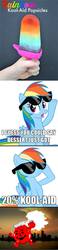 Size: 988x4239 | Tagged: safe, rainbow dash, pegasus, pony, g4, 20% cooler, csi, csi miami, female, impact font, kool-aid, kool-aid man, mare, meme, oh yeah, popsicle, sunglasses, wordplay