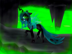 Size: 2400x1800 | Tagged: safe, artist:nicolethebluepony, queen chrysalis, changeling, changeling queen, g4, female, slime, solo