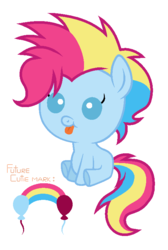 Size: 516x768 | Tagged: safe, artist:unoriginai, oc, oc only, earth pony, pony, cute, cutie mark, female, filly, foal, magical lesbian spawn, offspring, parent:pinkie pie, parent:rainbow dash, parents:pinkiedash, solo
