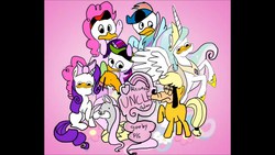 Size: 1280x720 | Tagged: safe, applejack, fluttershy, pinkie pie, princess celestia, rainbow dash, rarity, twilight sparkle, g4, apeljak, arnbow dah, bogs binny, dolan, flutehsy, gooby, gooby pls, hupu tupu and lupu, pikni pai, prances zellestuh, pruto, rarite, stylistic suck, twalot spakl