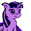 Size: 100x100 | Tagged: safe, artist:ponescribbles, twilight sparkle, alicorn, pony, g4, female, icon, mare, ms paint, simple background, solo, transparent background, twilight sparkle (alicorn)