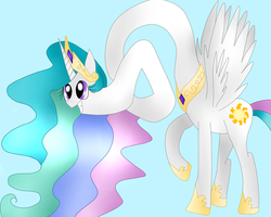 Size: 1500x1200 | Tagged: safe, artist:cooler894961, princess celestia, alicorn, pony, g4, female, long neck, solo