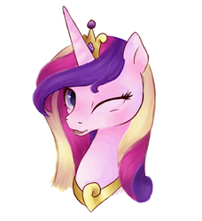 Size: 530x580 | Tagged: safe, artist:mapony240, princess cadance, g4, female, solo, wink