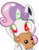 Size: 709x911 | Tagged: safe, artist:dtavs.exe, edit, sweetie belle, pony, robot, robot pony, unicorn, g4, cute, diasweetes, female, filly, foal, horn, red eyes, simple background, solo, sweetie bot, teddy bear, transparent background, weapons-grade cute