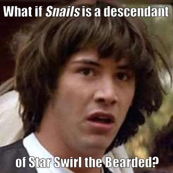 Size: 500x498 | Tagged: safe, snails, star swirl the bearded, g4, conspiracy keanu, exploitable meme, keanu reeves, meme