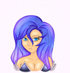 Size: 1000x1050 | Tagged: safe, artist:necro1337, princess luna, human, g4, female, humanized, simple background, solo