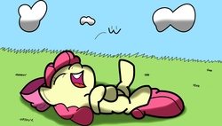 Size: 984x558 | Tagged: safe, artist:voicesandinks, apple bloom, g4, female, solo