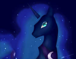 Size: 920x720 | Tagged: safe, artist:rick-wombat, princess luna, pony, g4, bust, female, solo