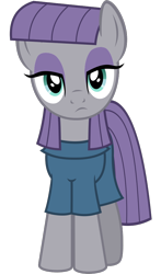 Size: 580x989 | Tagged: safe, artist:nano23823, maud pie, earth pony, pony, g4, .svg available, clothes, female, front, looking at you, mare, simple background, solo, svg, transparent background, vector