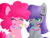 Size: 1280x960 | Tagged: safe, artist:ask-the-fillyfriends, maud pie, pinkie pie, earth pony, pony, g4, ask-the-fillyfriends, candy, cute, diapinkes, female, filly, happy, maudabetes, rock candy necklace, simple background, smiling, solo, transparent background, tumblr, when she smiles, younger