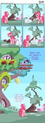 Size: 2898x7872 | Tagged: safe, artist:mysticalpha, pinkie pie, twilight sparkle, alicorn, pony, g4, comic, female, golden oaks library, ice bucket challenge, mare, pinkie sense, twilight sparkle (alicorn), water