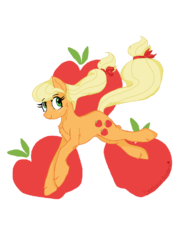 Size: 1024x1365 | Tagged: safe, artist:sketchiedoodles, applejack, g4, apple, chest fluff, simple background, transparent background, unshorn fetlocks