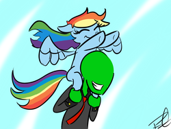 Size: 1024x768 | Tagged: safe, rainbow dash, oc, oc:anon, human, g4