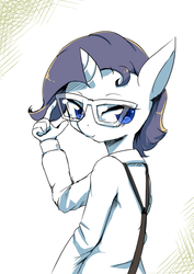 Size: 1024x1445 | Tagged: safe, artist:yajima, rarity, anthro, g4, clothes, elusive, glasses, male, rule 63, solo