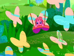 Size: 640x480 | Tagged: safe, screencap, pinkie pie (g3), butterfly, g3, g3.5, twinkle wish adventure, animated, female, hot air balloon, somewhere super new