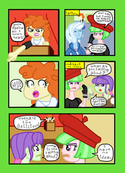 Size: 1700x2338 | Tagged: safe, artist:oneovertwo, drama letter, golden hazel, starlight, trixie, watermelody, comic:watermelody's campaign, equestria girls, g4, background human, comic