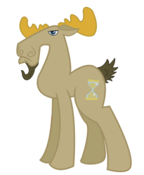 Size: 1954x2387 | Tagged: safe, artist:kalaverapastillera, doctor whooves, time turner, moose, g4, male, solo, species swap