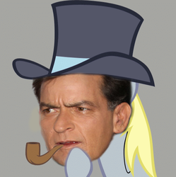 Size: 519x522 | Tagged: safe, derpy hooves, pegasus, pony, g4, charlie sheen, female, mare, pipe, winning