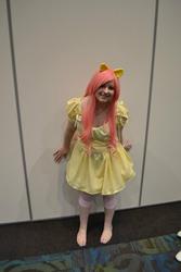 Size: 640x960 | Tagged: safe, artist:vvixie, fluttershy, human, g4, barefoot, cosplay, feet, irl, irl human, photo