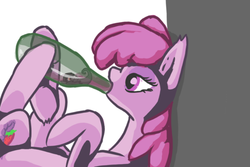 Size: 500x333 | Tagged: safe, artist:cutehooves, berry punch, berryshine, sea pony, g4, bottle, drinking, drunk, female, go home you're drunk, imminent vore, micro, solo, wine