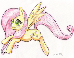 Size: 1024x808 | Tagged: safe, artist:coma392, fluttershy, g4, female, pixiv, solo, traditional art