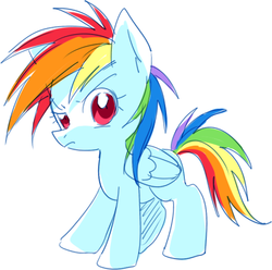 Size: 462x458 | Tagged: safe, artist:re_ghotion, rainbow dash, g4, female, glare, looking at you, simple background, solo, white background